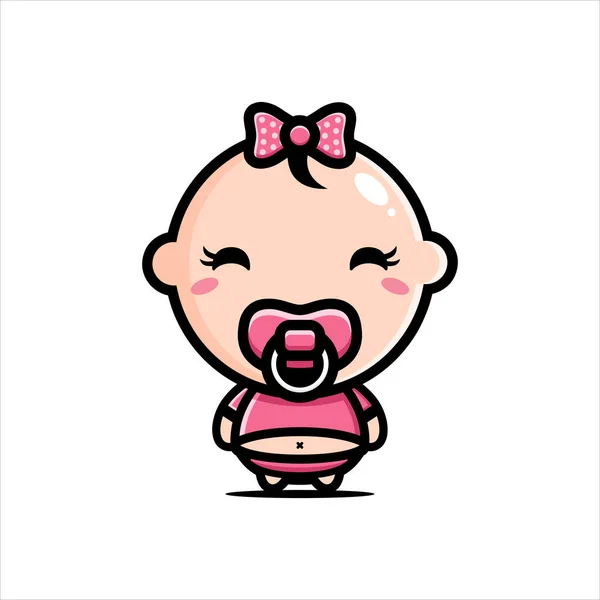 可愛い赤ちゃんの脂肪のキャラクターベクトルデザイン — ストックベクタ
