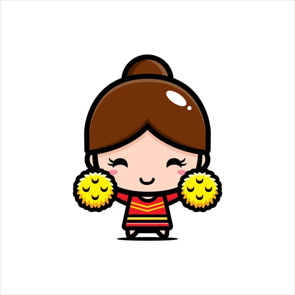 Conception Vectorielle Personnage Pom Pom Girl Mignon — Image vectorielle