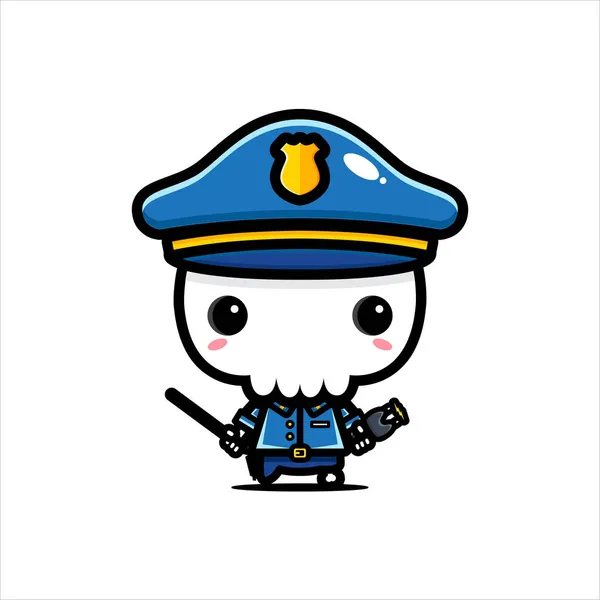 Поліцейський Череп Символ Векторний Дизайн — стоковий вектор