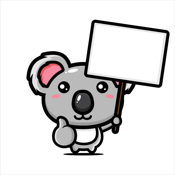 Schattig Koala Mascotte Chibi Ontwerp — Stockvector
