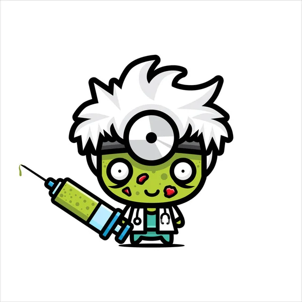 Милый Зомби Доктор Векторный Дизайн — стоковый вектор