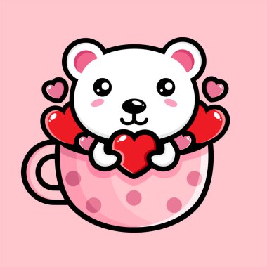 Şirin kutup ayısı maskotu tasarımı