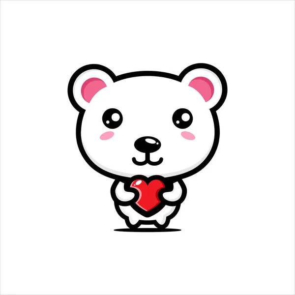 可爱的北极熊吉祥物设计 — 图库矢量图片