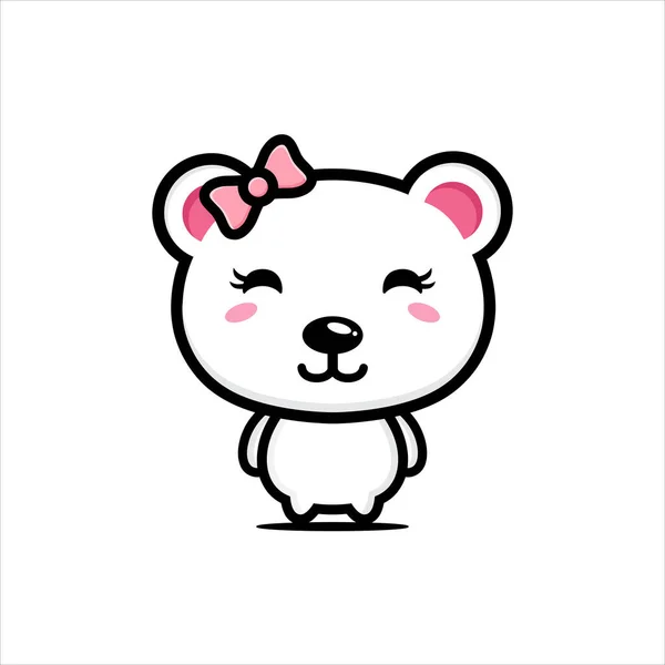 Cute Polar Bear Mascot Design — Stock Vector
