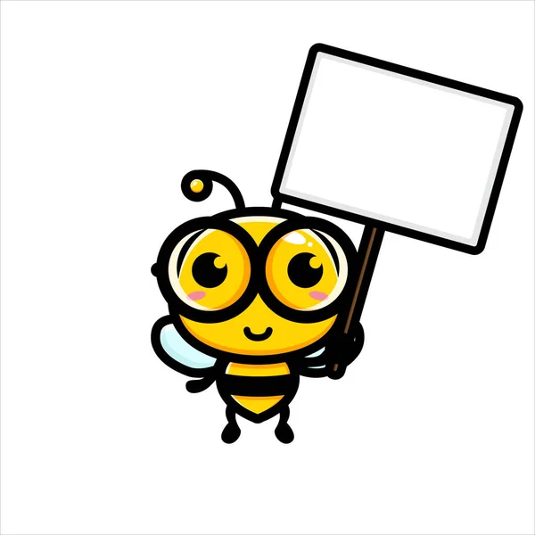 Niedliche Biene Charakter Vektor Design — Stockvektor
