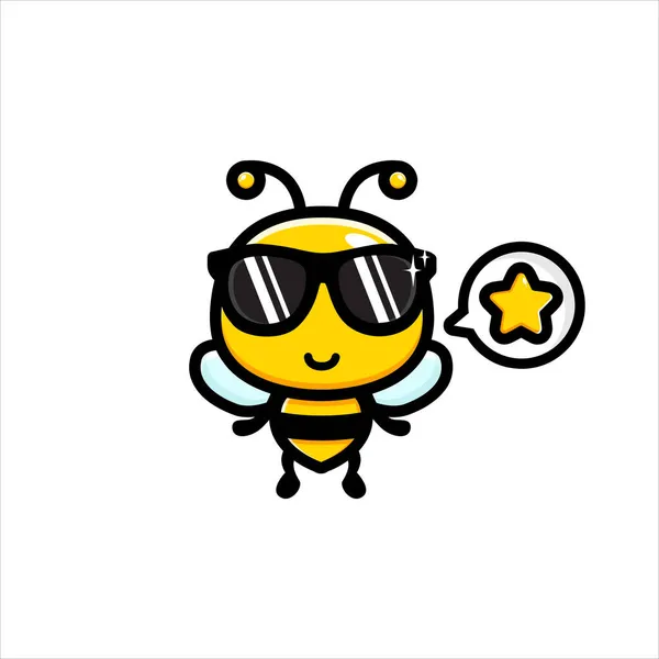 Cute Pszczoła Postać Wektor Projektu — Wektor stockowy