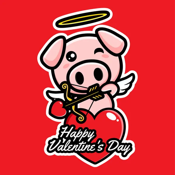 かわいい豚天使のキャラクターデザイン — ストックベクタ