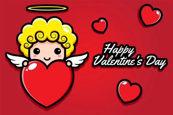 Schattig Cupido Ontwerp Vieren Valentijn — Stockvector