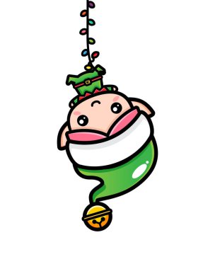 Şirin Chibi elfi Noel 'i kutluyor.