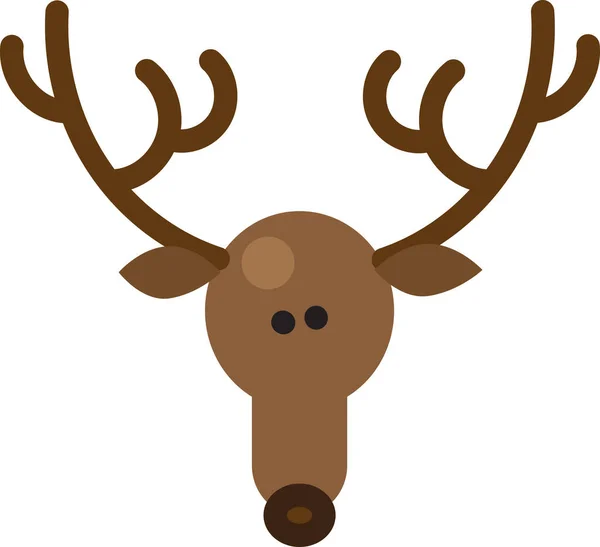 鹿腿爪动物用于移动雪橇矢量 驯鹿用鹿嘴衔着鹿角 哺乳动物在冬季的圣诞佳节送礼 圣诞节平面漫画插图 — 图库矢量图片