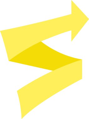 Ok kıvrımlı büyüyen figür sembolü vektörü. Kavisli spiral işaretleme dekoratif tabela direği. Yukarı doğru bükülmüş işaret süsleme şablonu 3D çizim