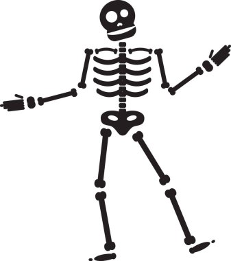 Mutlu Halloween iskelet illüstrasyon