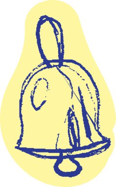 Köknar ağacı vektörünü süslemek için çan şeklinde Xmas oyuncağı. Noel kutlaması çam ağacı süsü çalıyor ve şıngırdıyor, kış mevsimi aksesuarı. Yeni yıl altın yüzük dekoru düz çizgi film çizimi