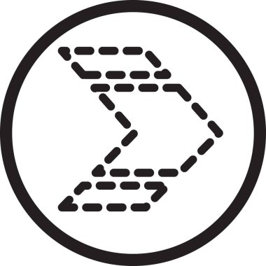 Ok işareti yol vektörünün eğri kısmını gösteriyor. Otoyol ya da hız uyarı virajı. Tek renkli düz çizgi film illüstrasyonunu gösteren ve yönünü gösteren sürücü yolu işareti