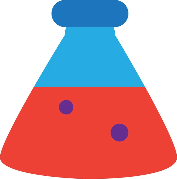 实验室瓶中的化学液体图标向量 玻璃容器化学实验 玻璃器皿实验及生化实验平面卡通画 — 图库矢量图片