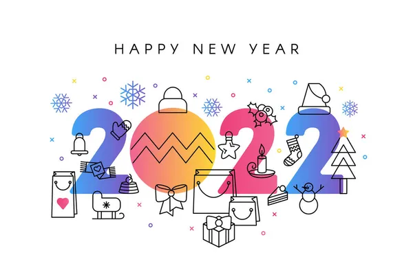 2022 Gott nytt år firande banner vektor — Stock vektor