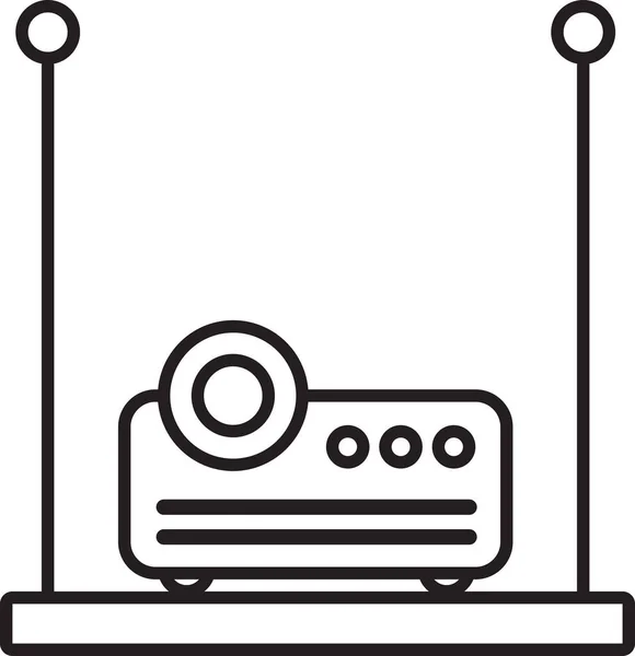 プレゼンテーションアイコンベクトル用のプロジェクターデバイス 会議やオフィスでの会議にプロジェクトを提示するための電子ガジェット技術 デジタル技術フラット漫画イラスト — ストックベクタ