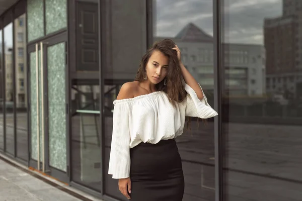 Mädchen Business Stil Gekleidet — Stockfoto