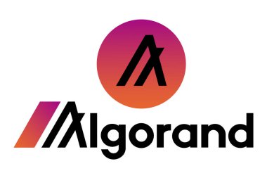 Algorand şifreleme logosunun vektör görüntüsü. Yazarın gelişimi orijinaline dayanır. Beyaz arkaplan.