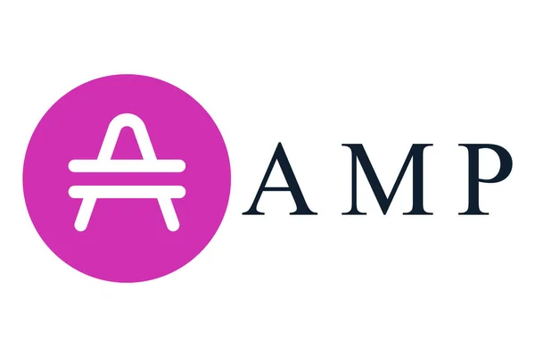 Векторное Изображение Логотипа Amp Криптовалюте Разработка Автора Основана Оригинале Белый — стоковый вектор