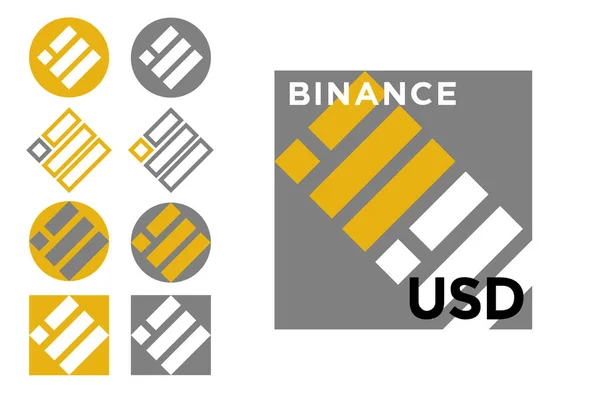 暗号通貨ロゴのベクトル画像Binance Usd 著者の開発は 元に基づいています — ストックベクタ