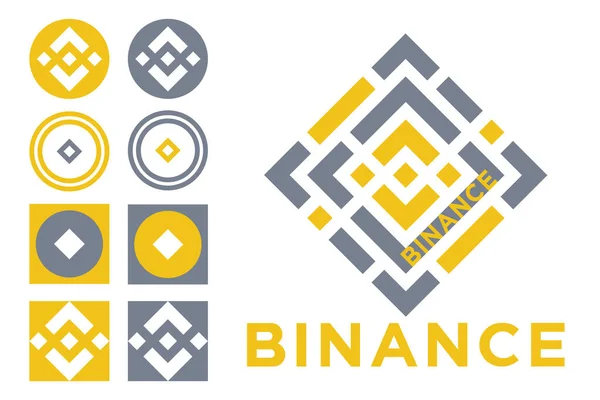Векторное Изображение Логотипа Криптовалюты Binance Разработка Автора Основана Оригинале Белый — стоковый вектор