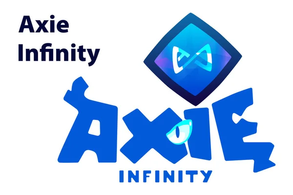 暗号通貨ロゴのベクトル画像Axie Infinity 著者の開発は 元に基づいています — ストックベクタ