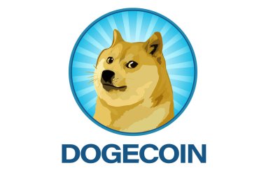 Şifreli para birimi logosu Dogecoin 'in vektör resmi. Yazarın gelişimi orijinaline dayanır. Beyaz arkaplan. 