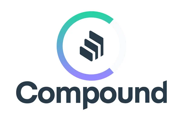 Vektorbild Cryptocurrency Logotypen Compound Författarens Utveckling Bygger Originalet Vit Bakgrund — Stock vektor