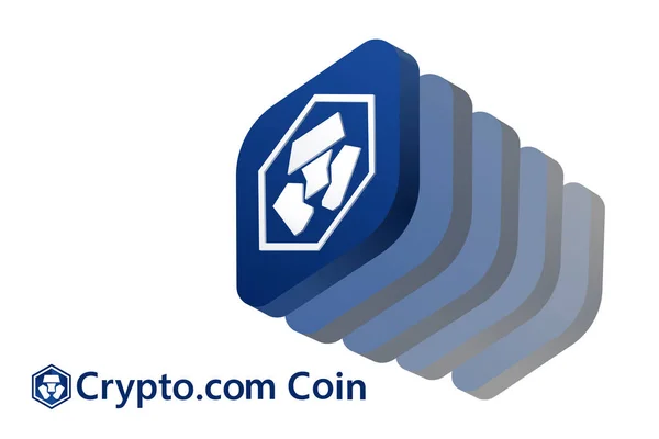 暗号通貨ロゴの3Dベクトル画像Crypto Com Coin 著者の開発 — ストックベクタ