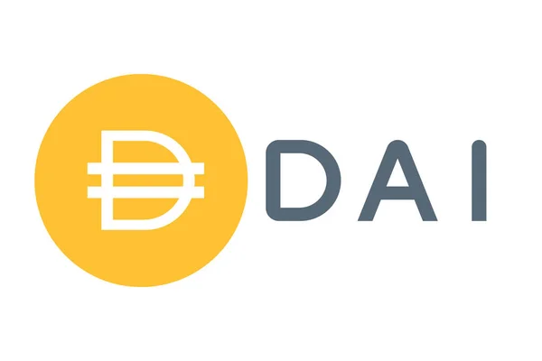 Vektorbild Cryptocurrency Logotypen Dai Författarens Utveckling Bygger Originalet Vit Bakgrund — Stock vektor