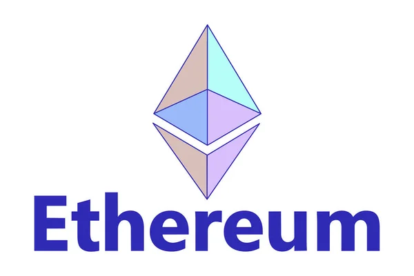 Vektorbild Cryptocurrency Logotypen Ethereum Författarens Utveckling Bygger Originalet Vit Bakgrund — Stock vektor