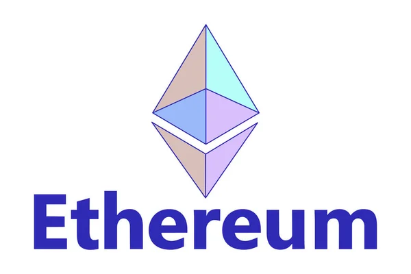 Векторное Изображение Эмблемы Криптовалюты Ethereum Разработка Автора Основана Оригинале Белый — стоковый вектор