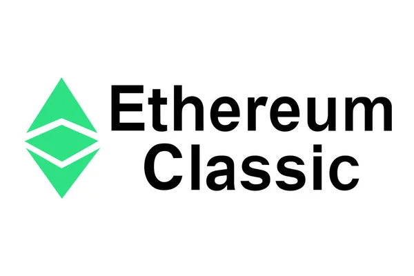 Векторное Изображение Логотипа Криптовалюты Ethereum Classic Разработка Автора Основана Оригинале — стоковый вектор