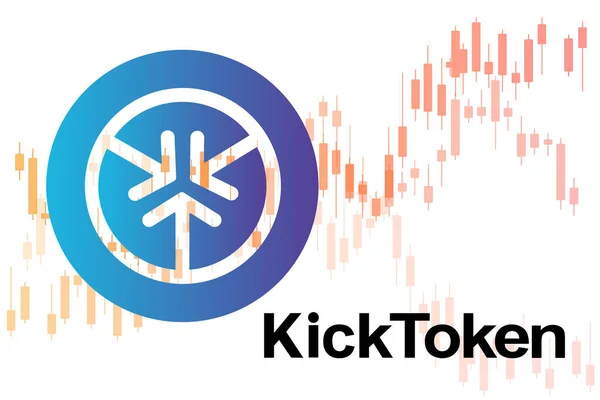 Vektorbild Cryptocurrency Logotypen Kick Token Författarens Utveckling Bygger Originalet Vit — Stock vektor