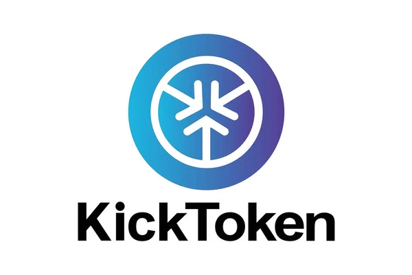 Vektorbild Cryptocurrency Logotypen Kick Token Författarens Utveckling Bygger Originalet Vit — Stock vektor