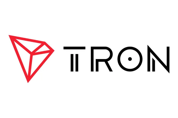 Vektor Bild Cryptocurrency Logotypen Tron Författarens Utveckling Bygger Originalet Vit — Stock vektor