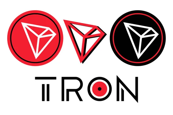 Векторное Изображение Логотипа Tron Криптовалюте Разработка Автора Основана Оригинале Белый — стоковый вектор