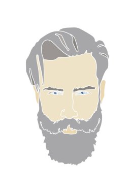Hatları olmayan bir adamın vektör görüntüsü. Yüz çizgisi sanatı. Moda ve tasarım için.