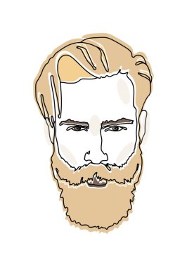 Siyah çizgili bir adamın vektör görüntüsü. Yüz çizgisi sanatı. Moda ve tasarım için.