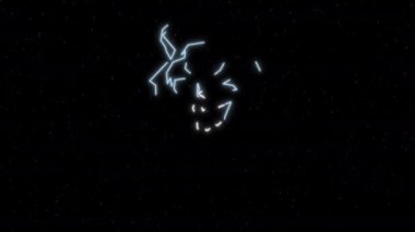 Neon Tiger 2022 'de mavi arka planda mesaj atmış. Düşen karın hareketi