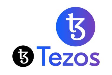 Tezos 'un vektör görüntüsü. Kripto para birimi, bilgi grafikleri