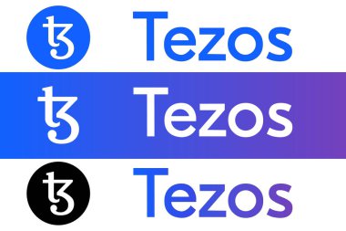 Tezos 'un vektör görüntüsü. Kripto para birimi, bilgi grafikleri