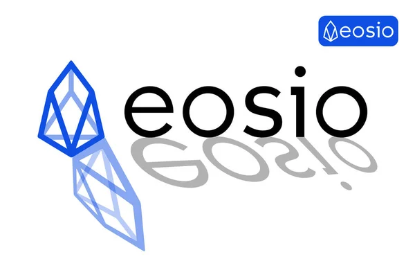 Vektor Bild Cryptocurrency Logotypen Eosio Författarens Utveckling Vit Bakgrund — Stockfoto