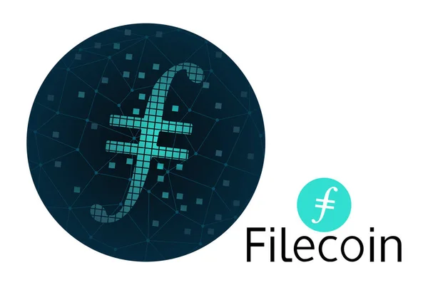 暗号通貨ロゴFilecoinの3Dベクトル画像 著者の開発 — ストック写真