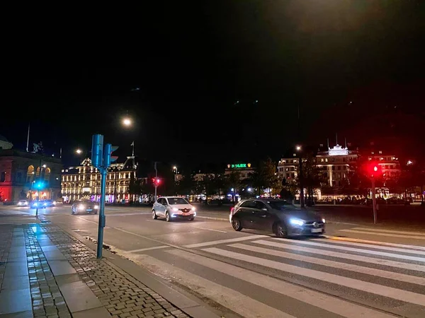 Νυχτερινή Λήψη Της Κοπεγχάγης Ταξίδι Στη Σκανδιναβία Για Διακοπές Κοπεγχάγη — Φωτογραφία Αρχείου
