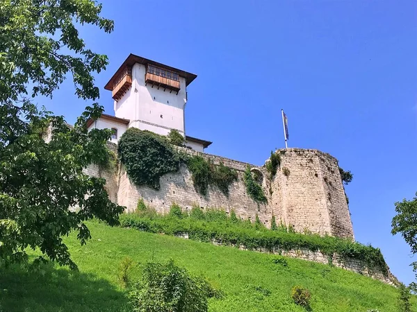 Felső Város Husein Gradasevic Kapitány Tornyával Gradacac Várában Boszniai Gradacac — Stock Fotó