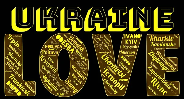 'UKRAINE' ın AŞK 'şehirlerinin kelime bulutu