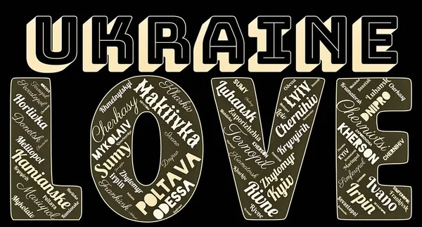 'UKRAINE' ın AŞK 'şehirlerinin kelime bulutu