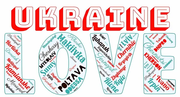'UKRAINE' ın AŞK 'şehirlerinin kelime bulutu